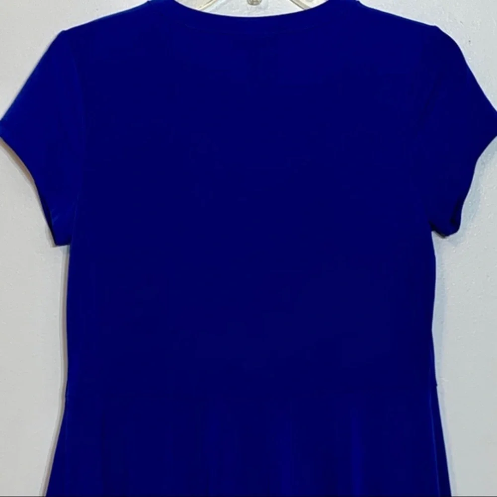 EUC Dana Buchman Bright Blue‎ Peplum Blouse - Picture 5 of 7